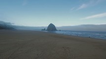 Aerial view over Cannon Beach 