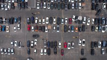 Car parking lot, aerial shot