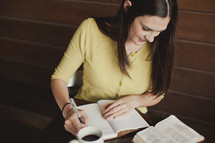 Woman studying Bible