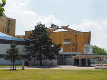 BERLIN, GERMANY - CIRCA JUNE 2019: Berliner Philharmonie concert hall designed by architect Hans Scharoun in 1961