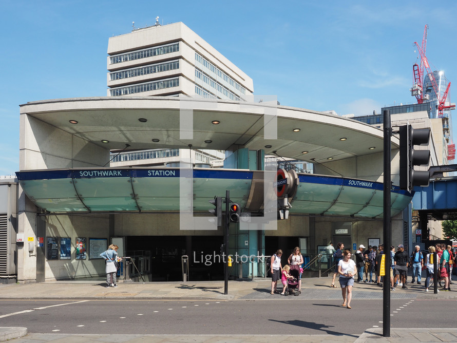 LONDON, UK - CIRCA JUNE 2018: Southwark tube station