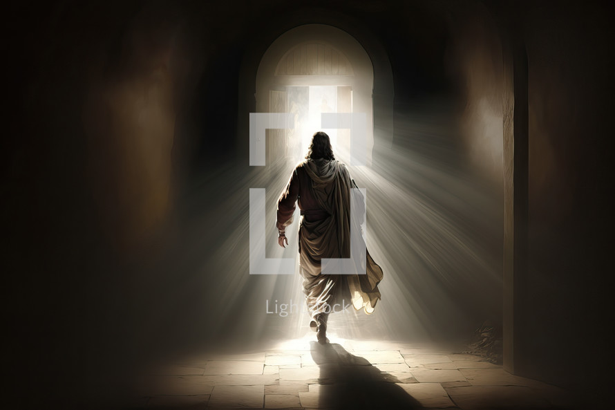 Jesus Walking to the Light