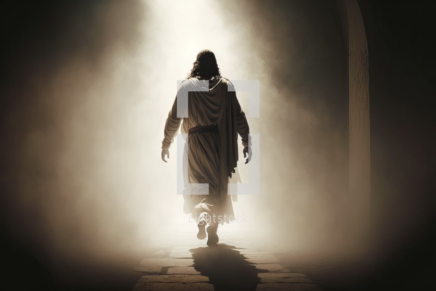 Jesus Walking to the Light