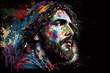 Jesus Abstract Painting Illustration
