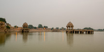 platform in a lake in Jaisalmer, India 