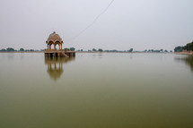 platform in a lake in India 