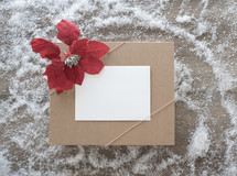 gift box with poinsettia 
