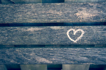 heart on a bench 
