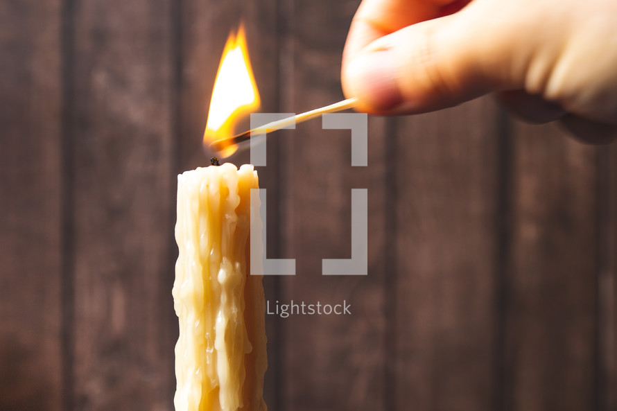lighting a candle 