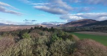 Drone footage of a field on the Isle of Arran in Scotland.