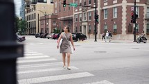 woman on a crosswalk