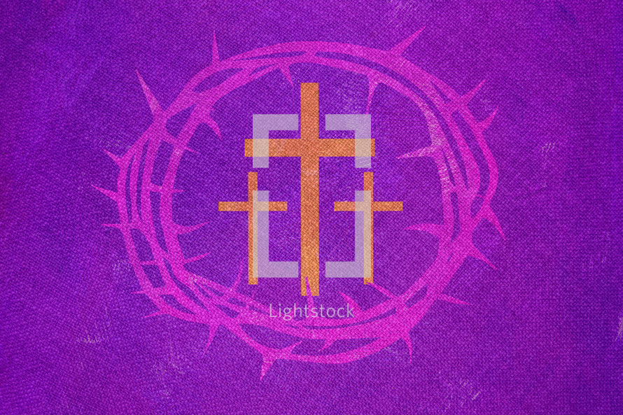 three crosses and crown of thorns 