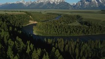 Aerial Drone of Jackson Hole, Wyoming 