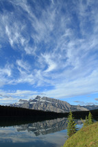 wispy clouds over Mount Rundle
