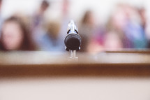 microphone on a podium 