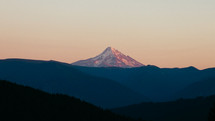 mountain peak at sunset 