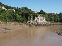 River Wye (Afon Gwy in Welsh) marks the border between England and Wales in Chepstow, UK