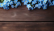 flowers on wooden background. Spring background
