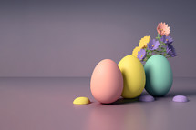 3D Colorful Easter Eggs Background