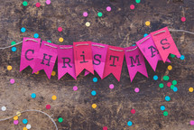 Christmas banner  on a string