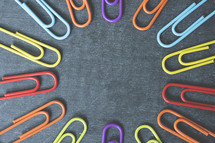colorful paperclip border 