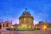 Radcliffe Camera at dusk, Bodleian Library, Oxford University, Oxford, Oxfordshire, England, United Kingdom.