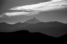 black and white mountains landscape 
