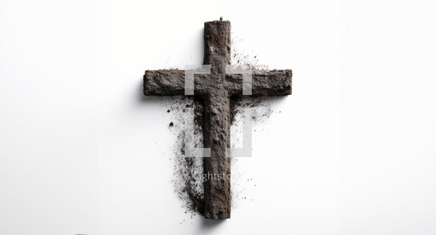 Cross made of ashes