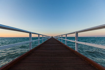 view down a pier 