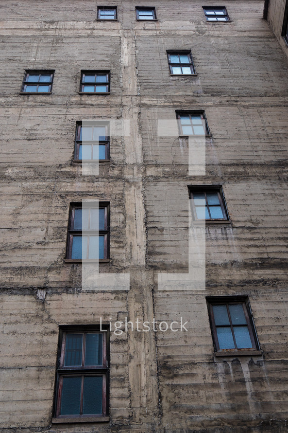 windows on exterior wall 