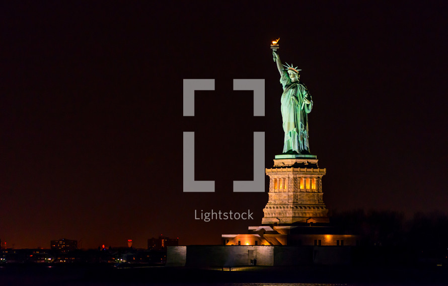 Statue of Liberty at night 