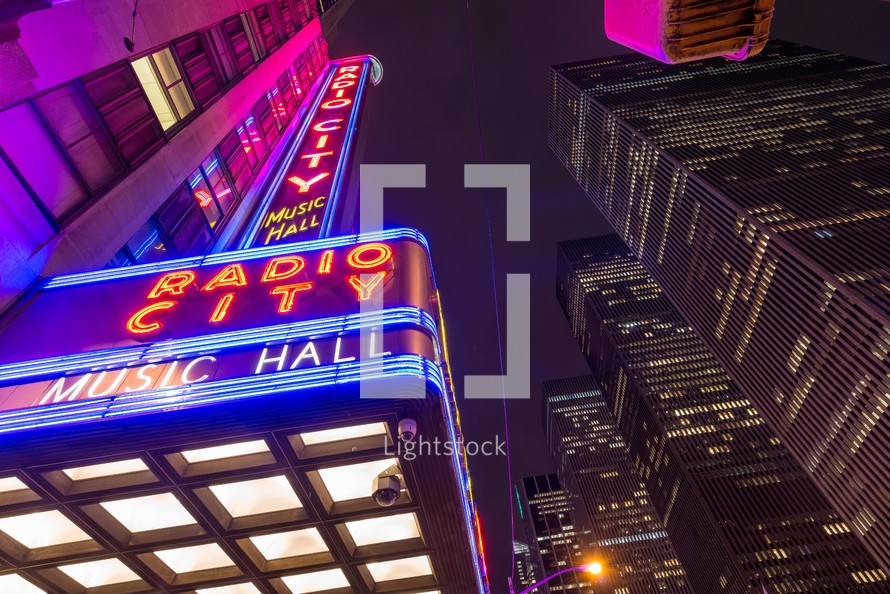Radio City Music Hall sign 