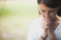 Girl praying.