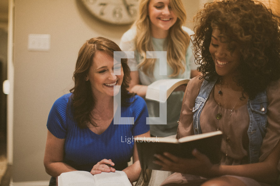 women gathered at a Bible study