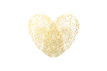 fingerprint hearts in gold 