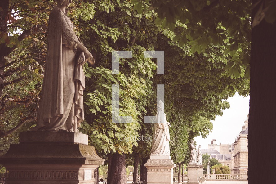 statues in Paris Luxembourg Garden