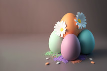 3D Colorful Easter Eggs Background