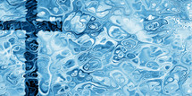 blue cross and marbling from my artwork, AI input and further editing