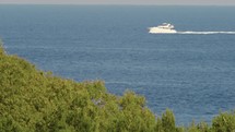 High Speed Motorboat travel in the ocean at summer season