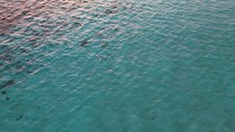 Aerial Drone views of the Maldivian Archipelago at the sunset