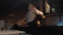 Chef cooking first course food in the kitchen of a luxury restaurant