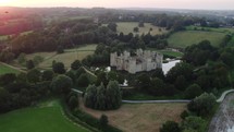 Cinematic View Of Bodiam Castle, East Sussex, England, Uk