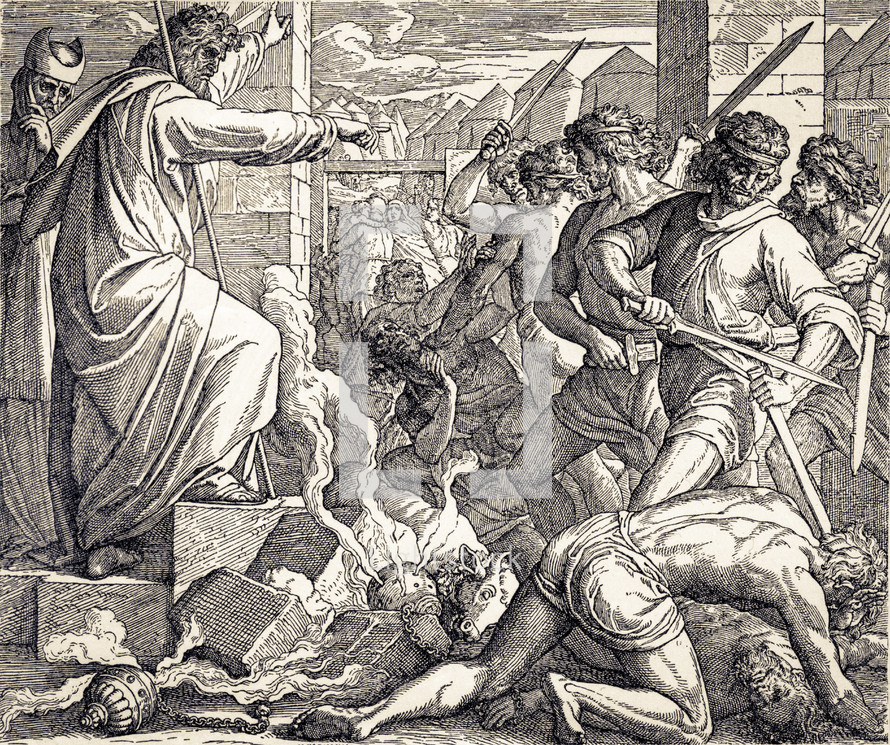 Through Moses the Lord Punishes the People for their Idolatry, Exodus 32:25-28