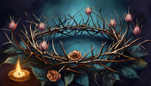 Crown of thorns and flowers
