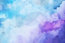 Colorful Blue and Violet Painted Watercolor Background