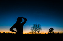 silhouette of a teen girl 