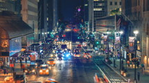 New York City traffic at night 