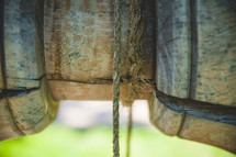 rope on a pulley in a well