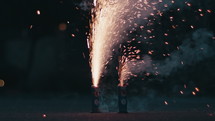 fireworks on the ground at night 