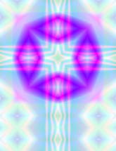 cross with neon light effect pink blue magenta purple